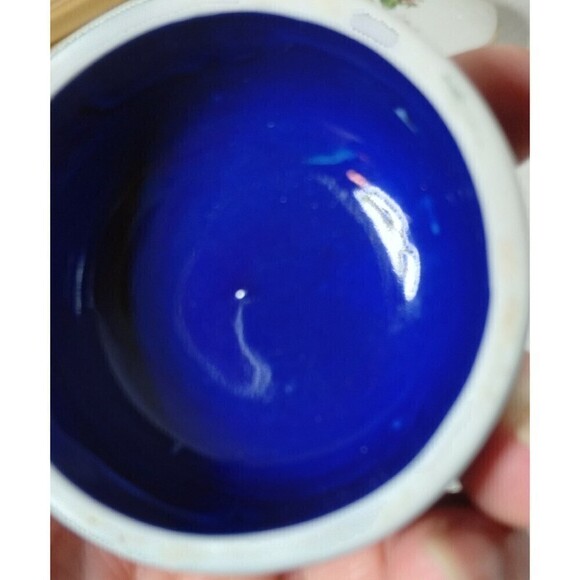 Ginger Jar  With Lid‎ Cobalt Blue with a Painting Of a  Gold Pheasant 5.5in Tall - Picture 5 of 11